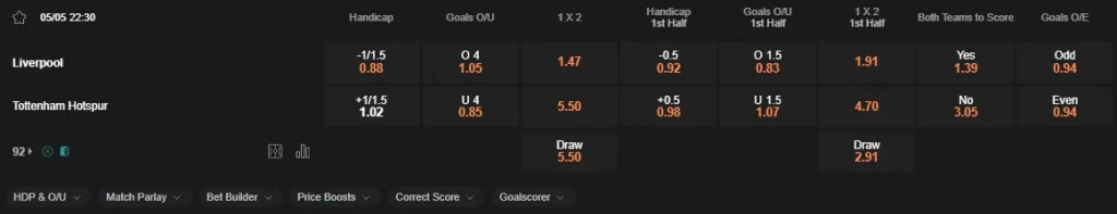 Prediksi Liverpool vs Tottenham 22:30 5 Mei EPL