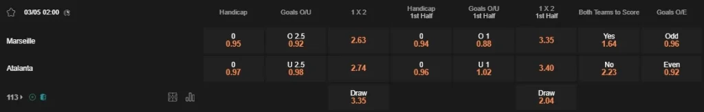 Prediksi Marseille vs Atalanta 02:00 3 Mei Liga Europa