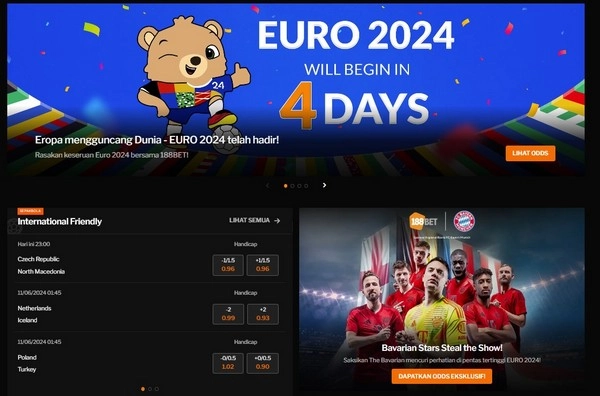 Tautan Langsung ke Euro 2024: 188BET Masih Menjadi Pilihan Utama