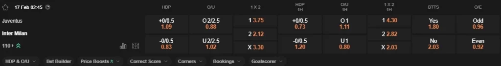 Prediksi Juventus vs Inter Milan 02h45 17/02 Serie A