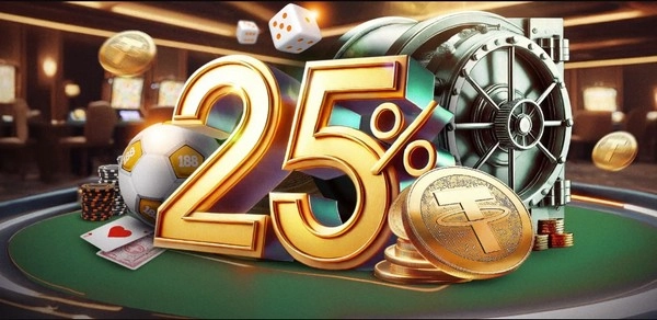 Maksimalkan setoran Anda: Bonus 25% USDT di 188BET